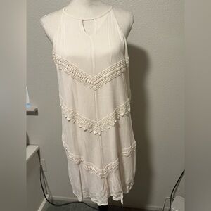 Mossimo white crochet shift dress size M